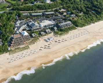 An aerial view of Gurney's Montauk Resort and Seawater Spa.