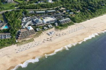 An aerial view of Gurney's Montauk Resort and Seawater Spa.