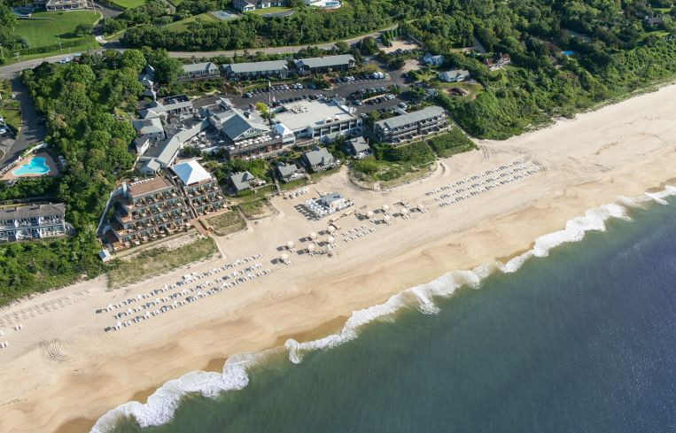 An aerial view of Gurney's Montauk Resort and Seawater Spa.