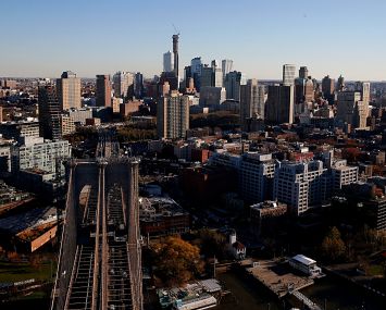 An aerial view of Downtown Brooklyn.