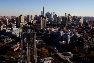An aerial view of Downtown Brooklyn.