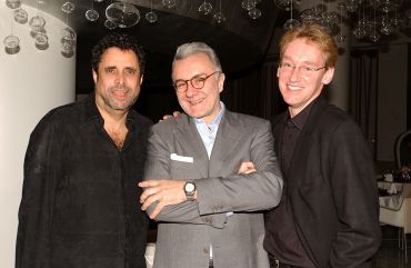 Jeffrey Chodorow, Chef Alain Ducasse and Laurent Plantier, listed from left to right. 
