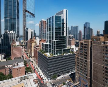 A building with several terraces on individual floors.