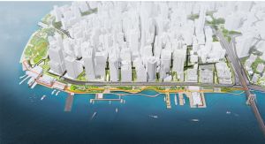 VisionAerialLayout Birdseye e1640025417837 City Proposes Two Tiered Protective Esplanade to Protect Lower Manhattan From Storms