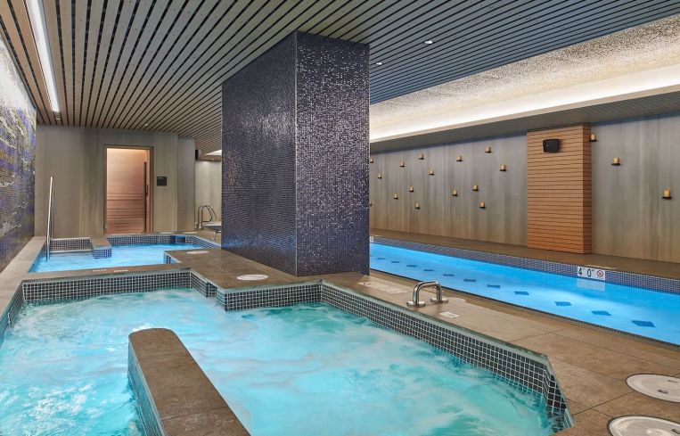 The pools in the fitness studio.