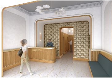 135 West 29th Street is getting ground-floor updates, including a new lobby and a new first-floor storefront.