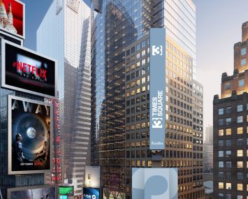 A rendering of the renovation for 3 Times Square.