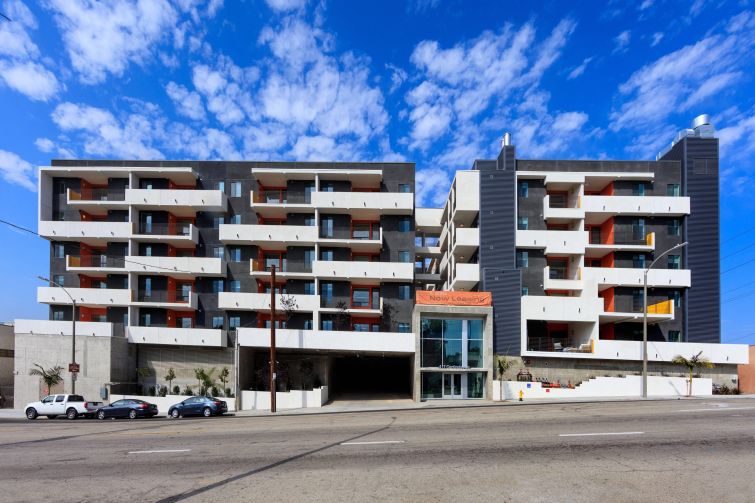 Sora, a recently completed, five-story property at 417 Centinela Avenue.