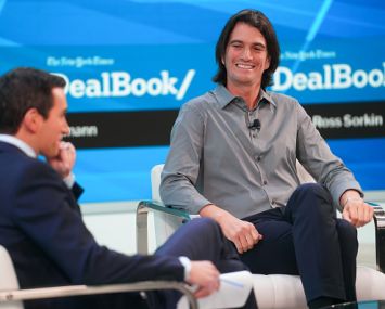Adam Neumann in a public interview with The New York Times’ Andrew Ross Sorkin