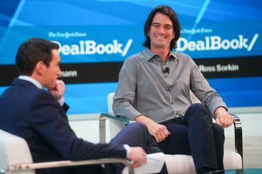 Adam Neumann in a public interview with The New York Times’ Andrew Ross Sorkin
