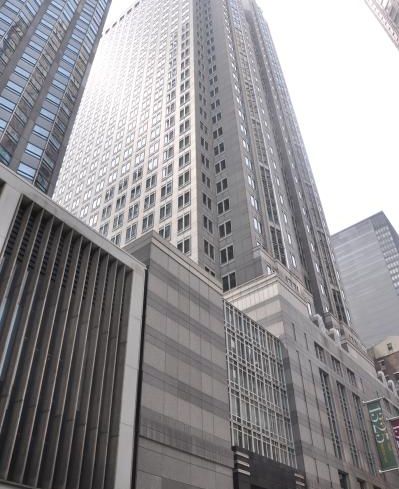 The large, grey skyscraper at 1325 Avenue of the Americas.