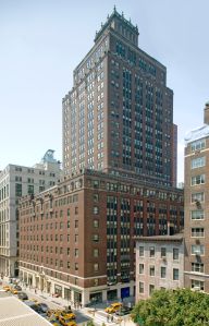 The two-tiered, brown and grey building at 200 Madison Avenue.