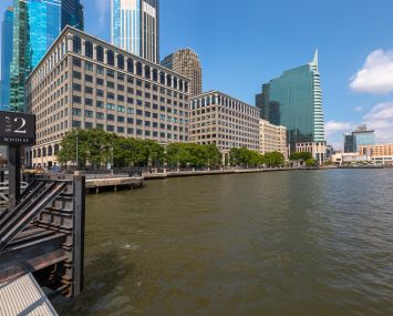 70 Hudson Street is located along the Jersey City waterfront across the Hudson River from Manhattan.