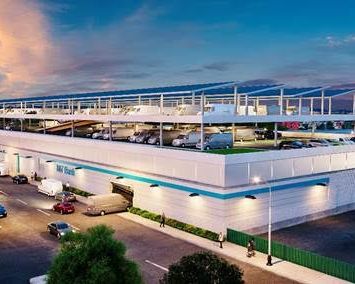 A rendering for the Bank Street logistics development in Brooklyn.