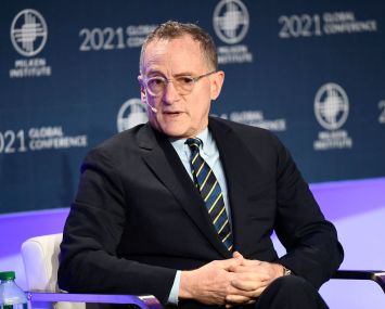 Howard Marks, co-chairman of Oaktree Capital, speaks during the Milken Institute Global Conference on October 19, 2021 in Beverly Hills, California.