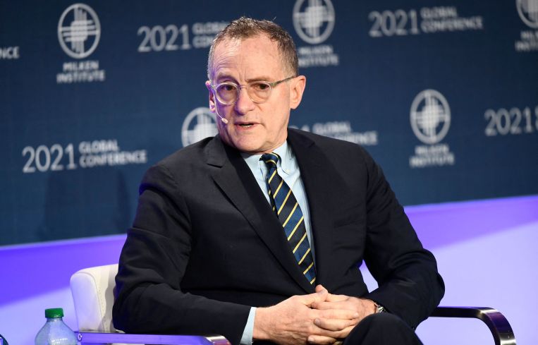 Howard Marks, co-chairman of Oaktree Capital, speaks during the Milken Institute Global Conference on October 19, 2021 in Beverly Hills, California.