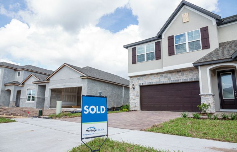 Florida, St Cloud, Harmony, planned community, new single family home sold sign