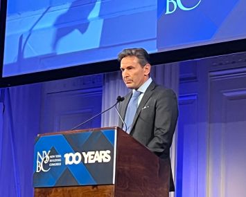 Ralph Esposito during the announcement of his appointment to chair of the New York Building Congress on Feb. 10, 2022.