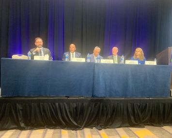 Panelists during the “Affordable Multifamily Housing: An Environmental Scan” forum held at at the Mortgage Bankers Association‘s (MBA) CREF 2022 in San Diego.