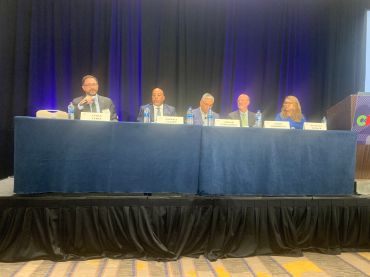 Panelists during the “Affordable Multifamily Housing: An Environmental Scan” forum held at  at the Mortgage Bankers Association‘s (MBA) CREF 2022 in San Diego.
