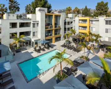 The five-story property was built in 1985 on a 1.7-acre site at 1274 North Crescent Heights Boulevard.