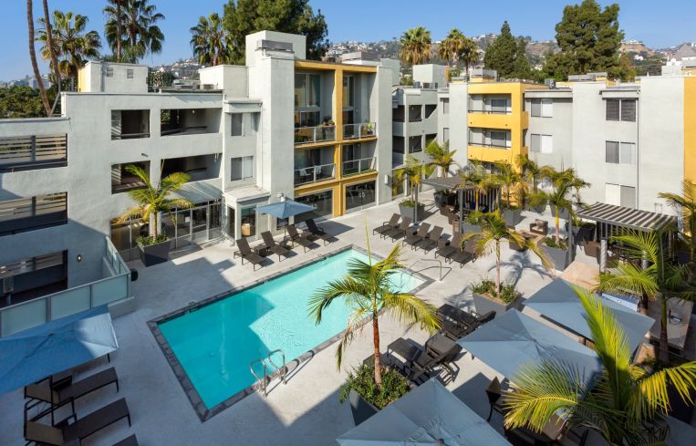 The five-story property was built in 1985 on a 1.7-acre site at 1274 North Crescent Heights Boulevard.