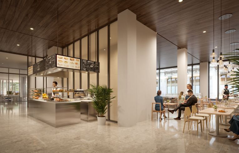 Renovation plans include a second-floor amenity space with a coffee shop, lounges and conference spaces.