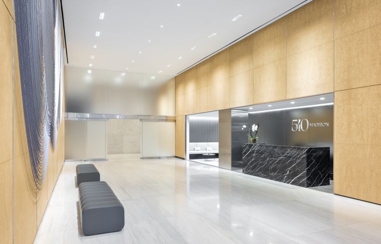 The lobby was also redesigned as part of the renovation.