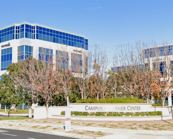 The buildings are located in the Warner Center district of Woodland Hills in the San Fernando Valley.