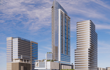 A rendering for DeisoMoss' mixed-use tower project in Houston. 