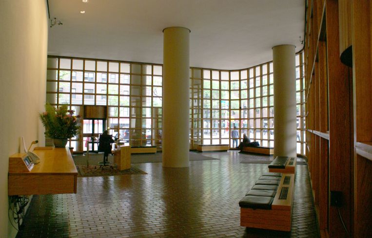 Before photos of the lobby, which was designed by Fox & Fowle, now known as FXCollaborative.