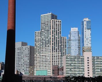 The Brooklyn skyline seen from Fort Greene Park.