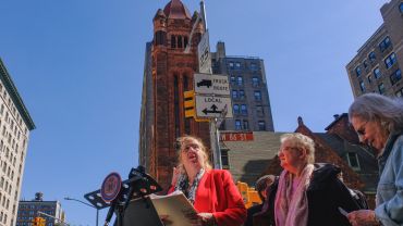 Councilwoman Gale Brewer at a May 5 rally to save the West-Park Presbyterian Church in the Upper West Side.