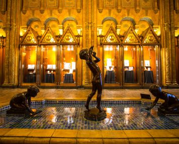 Burt Johnson's sculpture and fountain at the Sorgente Group of America's LA Fine Arts Building.