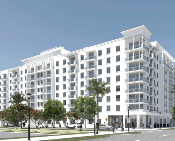 Renderings of multifamily housing development planned for 17990 West Dixie Highway.