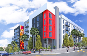 A rendering for Intergulf Development Group's 495 Hartford multifamily project in Los Angles. 