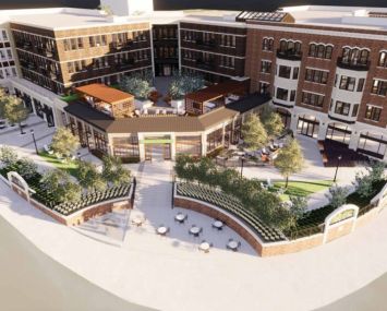 A rendering for GoodNeighbor Properties' planned mixed-use development in Alexandria, Minn.