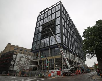 The lab building at 201 Brookline Avenue in Boston under construction in June.