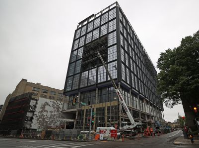 The lab building at 201 Brookline Avenue in Boston under construction in June. 
