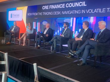 Panelists at the "A View From the Trading Desk: Navigating in Volatile Times" panel held at CREFC's annual June New York City conference. 