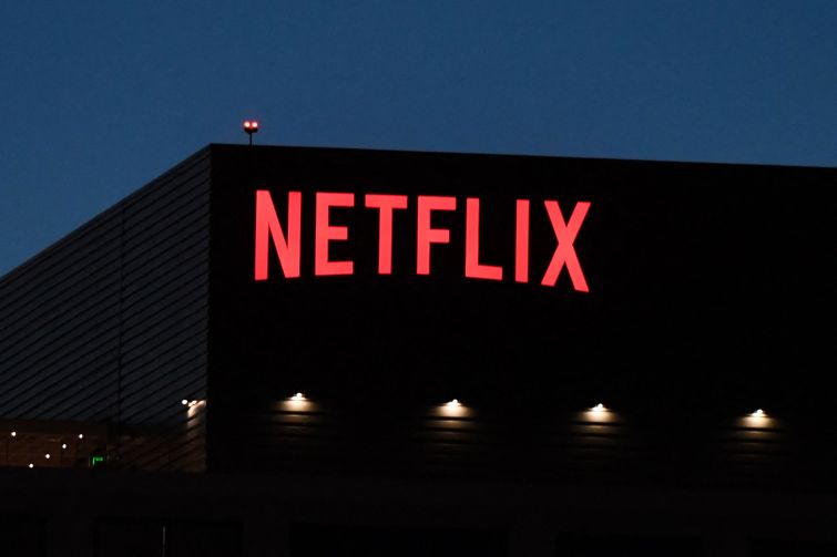 The Netflix logo is seen on the company's building on Sunset Boulevard in Los Angeles.