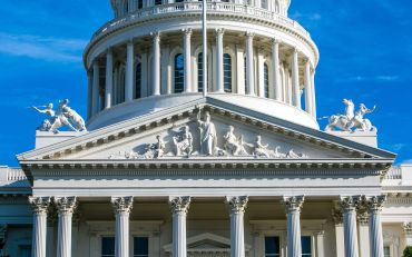 SACRAMENTO, CA - JANUARY 27: The dome and exterior of the State Capitol in Sacramento, California.