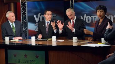 DC Democratic Mayoral Candidates Tommy Wells, Vincent Gray, Jack Evans and Muriel Bowser at their recent debate.
