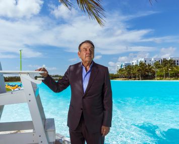 MIAMI, FL - MAY 25, 2022: Richard LeFrak poses for a photograph at Sole Mia in Miami, on May 25, 2022.