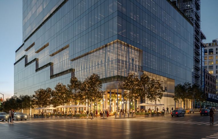 The base of Tishman Speyer's The Spiral.