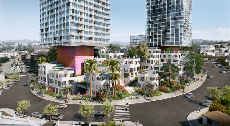 The development, named 1111 Sunset for its address, will include the first skyscrapers in the area between Downtown L.A. and Dodger Stadium.