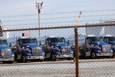 Fuel trucks in storage on April 29, 2021 in Richmond, California.
