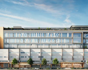 A rendering for Innovo Property Group's planned The Borden Complex industrial development at 23-30 Borden Avenue in Long Island City, Queens.