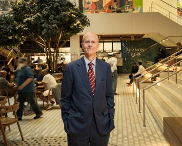 Owen Thomas, CEO of Boston Properties, at the Hugh food court in 601 Lexington Avenue.