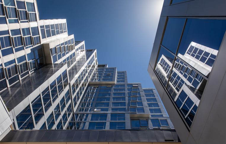 The Conrad Los Angeles, a 28-story hotel tower, offering 305 luxury hotel rooms, is the first Conrad in California, the luxury brand of the Hilton Hotels chain.